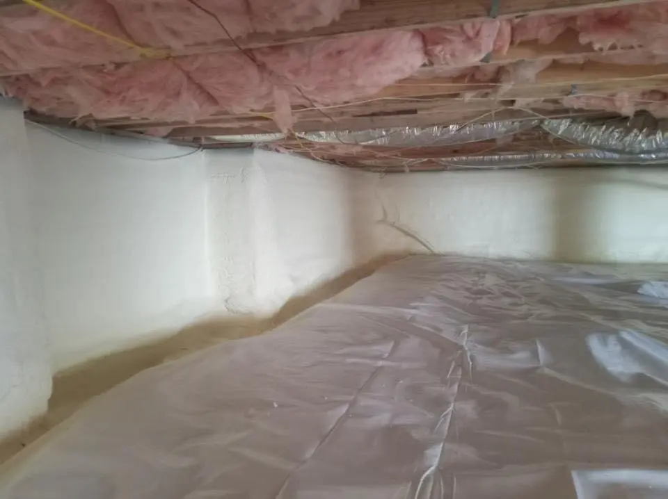 Crawl space encapsulation with closed-cell spray foam for Attic Insulation in Marshfield